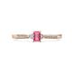 1 - Greta Desire Emerald Cut Pink Tourmaline and Round Lab Grown Diamond Engagement Ring 