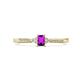 1 - Greta Desire Emerald Cut Amethyst and Round Lab Grown Diamond Engagement Ring 