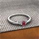 2 - Greta Desire Emerald Cut Rhodolite Garnet and Round Lab Grown Diamond Engagement Ring 