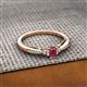 2 - Greta Desire Emerald Cut Rhodolite Garnet and Round Lab Grown Diamond Engagement Ring 