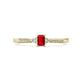 1 - Greta Desire Emerald Cut Ruby and Round Lab Grown Diamond Engagement Ring 