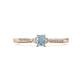 1 - Greta Desire Emerald Cut Aquamarine and Round Lab Grown Diamond Engagement Ring 