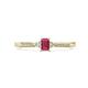 1 - Greta Desire Emerald Cut Rhodolite Garnet and Round Lab Grown Diamond Engagement Ring 