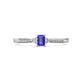 1 - Greta Desire Emerald Cut Tanzanite and Round Lab Grown Diamond Engagement Ring 
