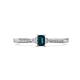1 - Greta Desire Emerald Cut London Blue Topaz and Round Lab Grown Diamond Engagement Ring 