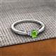 2 - Greta Desire Emerald Cut Peridot and Round Lab Grown Diamond Engagement Ring 