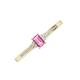 3 - Greta Desire Emerald Cut Pink Sapphire and Round Lab Grown Diamond Engagement Ring 