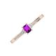 3 - Greta Desire Emerald Cut Amethyst and Round Lab Grown Diamond Engagement Ring 