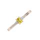 3 - Greta Desire Emerald Cut Yellow Sapphire and Round Lab Grown Diamond Engagement Ring 