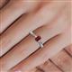 5 - Greta Desire Emerald Cut Red Garnet and Round Lab Grown Diamond Engagement Ring 