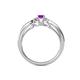 4 - Greta Desire Emerald Cut Amethyst and Round Lab Grown Diamond Engagement Ring 
