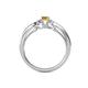 4 - Greta Desire Emerald Cut Citrine and Round Lab Grown Diamond Engagement Ring 