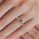 5 - Greta Desire Emerald Cut Smoky Quartz and Round Lab Grown Diamond Engagement Ring 