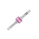 3 - Greta Desire Emerald Cut Pink Sapphire and Round Diamond Engagement Ring 