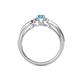 4 - Greta Desire Emerald Cut Blue Topaz and Round Diamond Engagement Ring 