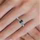 5 - Greta Desire Emerald Cut London Blue Topaz and Round Diamond Engagement Ring 
