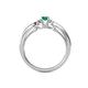 4 - Greta Desire Emerald Cut Emerald and Round Diamond Engagement Ring 