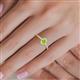 6 - Flora Desire Oval Cut Peridot and Round Lab Grown Diamond Vintage Scallop Halo Engagement Ring 