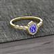 2 - Flora Desire Oval Cut Tanzanite and Round Lab Grown Diamond Vintage Scallop Halo Engagement Ring 