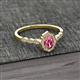 2 - Flora Desire Oval Cut Pink Tourmaline and Round Lab Grown Diamond Vintage Scallop Halo Engagement Ring 