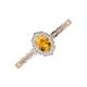 3 - Flora Desire Oval Cut Citrine and Round Lab Grown Diamond Vintage Scallop Halo Engagement Ring 
