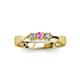 3 - Rylai Pink Sapphire and Lab Grown Diamond Three Stone Engagement Ring 
