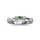3 - Rylai Green Garnet and Lab Grown Diamond Three Stone Engagement Ring 