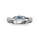 3 - Rylai Blue Topaz and Lab Grown Diamond Three Stone Engagement Ring 