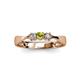 3 - Rylai Peridot and Lab Grown Diamond Three Stone Engagement Ring 
