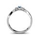 4 - Rylai Blue Topaz and Lab Grown Diamond Three Stone Engagement Ring 