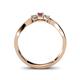 4 - Rylai Rhodolite Garnet and Lab Grown Diamond Three Stone Engagement Ring 