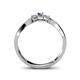4 - Rylai Iolite and Lab Grown Diamond Three Stone Engagement Ring 