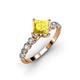 3 - Alicia Diamond and Princess Cut Lab Created Yellow Sapphire Engagement Ring 
