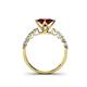 4 - Alicia Diamond and Princess Cut Lab Created Ruby Engagement Ring 