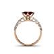 4 - Alicia Princess Cut Red Garnet and Diamond Engagement Ring 
