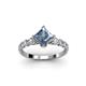 2 - Alicia Princess Cut Aquamarine and Diamond Engagement Ring 