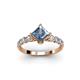 2 - Alicia Princess Cut Aquamarine and Diamond Engagement Ring 