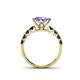 4 - Alicia Princess Cut Tanzanite and Black Diamond Engagement Ring 