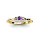 3 - Twyla Lab Grown Diamond and Amethyst Three Stone Ring 
