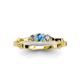 3 - Twyla Lab Grown Diamond and Blue Topaz Three Stone Ring 