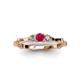 3 - Twyla Lab Grown Diamond and Ruby Three Stone Ring 