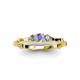 3 - Twyla Lab Grown Diamond and Tanzanite Three Stone Ring 