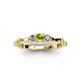 3 - Twyla Lab Grown Diamond and Peridot Three Stone Ring 