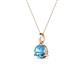 2 - Sheryl 5.80 mm Blue Topaz Solitaire Pendant 
