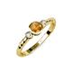 3 - Azalea Citrine and Lab Grown Diamond Three Stone Engagement Ring 