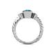 4 - Azalea London Blue Topaz and Lab Grown Diamond Three Stone Engagement Ring 