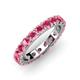 3 - Audrey 3.80 mm Rhodolite Garnet U Prong Eternity Band 