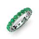 3 - Audrey 3.80 mm Emerald U Prong Eternity Band 