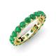 3 - Audrey 3.80 mm Emerald U Prong Eternity Band 