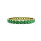 1 - Audrey 3.40 mm Emerald U Prong Eternity Band 